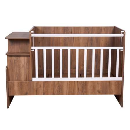Детская кроватка Polini kids Ameli прямоугольная, без маятника (дуб, белый)