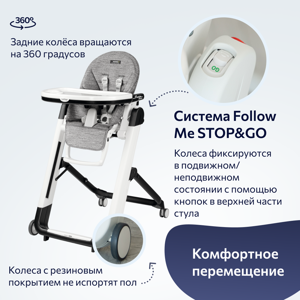 Стульчик для кормления Peg-Perego Siesta Follow Me - фото 7