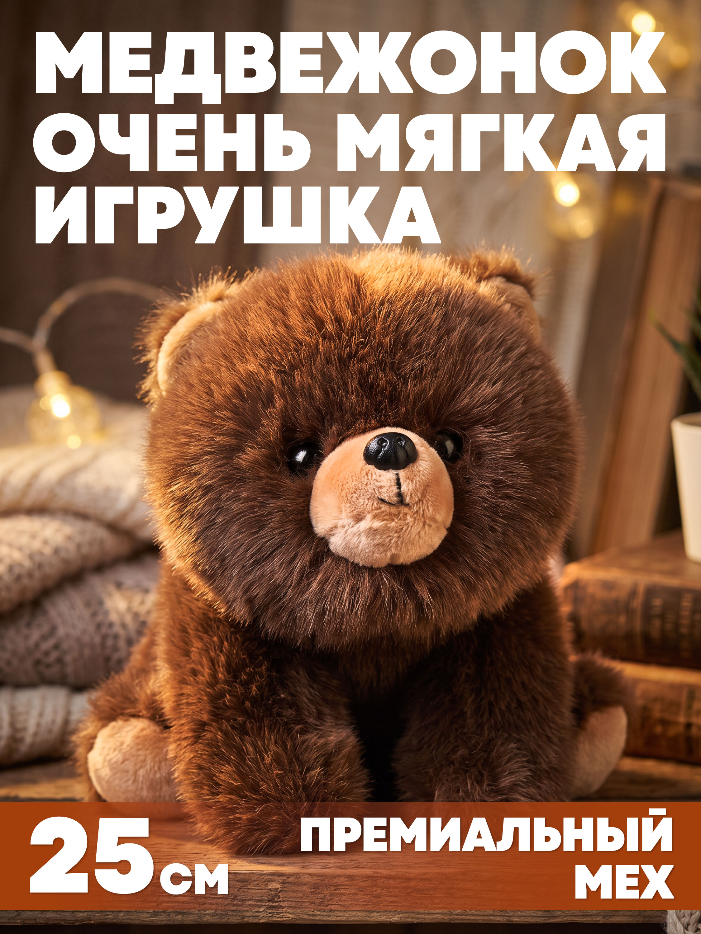 Мягкая игрушка Milli Pollin медвежонок 25 см - фото 1