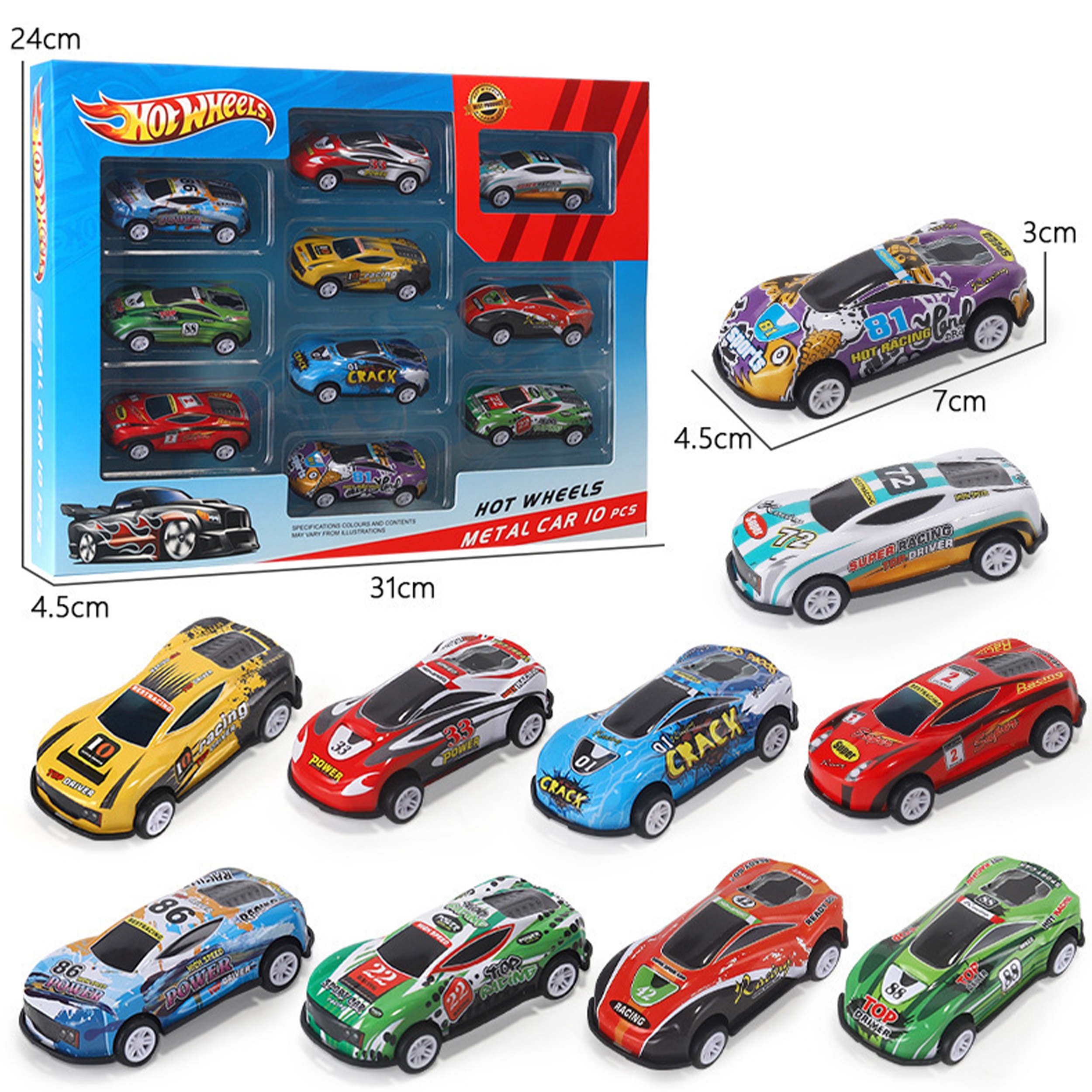 Игровой набор ТОТОША машинки Hot Wheels метал 10 шт 1:64 114 - фото 1