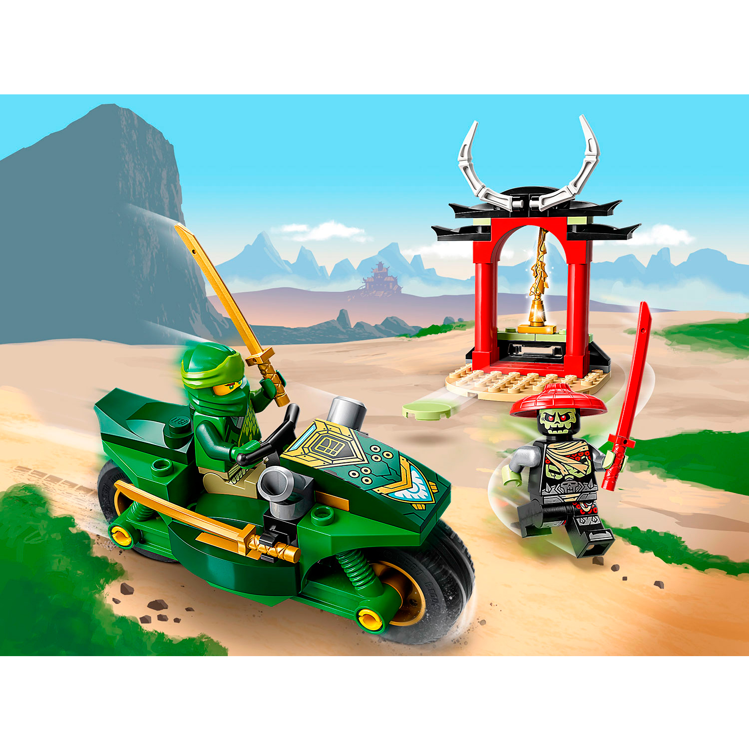 Конструктор LEGO NINJAGO Уличный мотоцикл ниндзя Ллойда блочный - фото 7