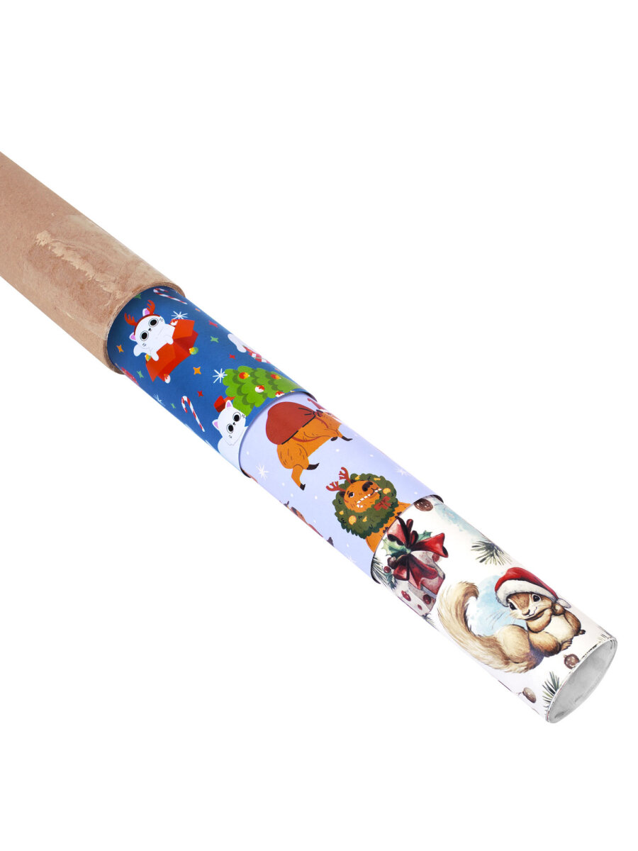 Упаковочная бумага Золотая сказка для новогодних подарков в рулоне набор 3 штуки - фото 12