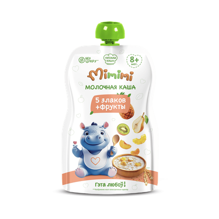 Каша молочная Mimimi 5 злаков и фрукты 110г с 8мес