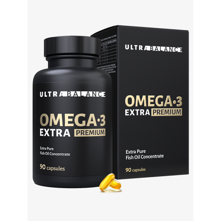 Омега 3 экстра премиум UltraBalance витамины для взрослых мужчин беременных кормящих женщин рыбий жир 90 капсул