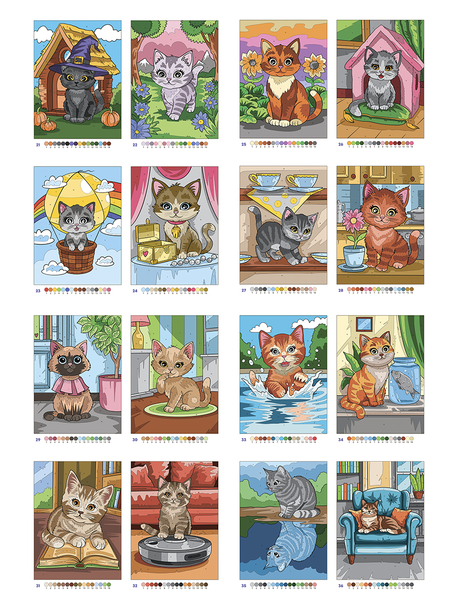 Раскраска по номерам Проф-Пресс Премиум La Decoro. Кошечки. 100 сюжетов. А4. 128 стр. - фото 8