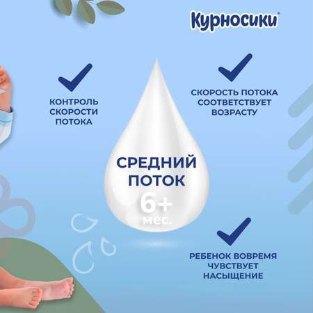 Соска Курносики силикон (средний поток) 2 шт.