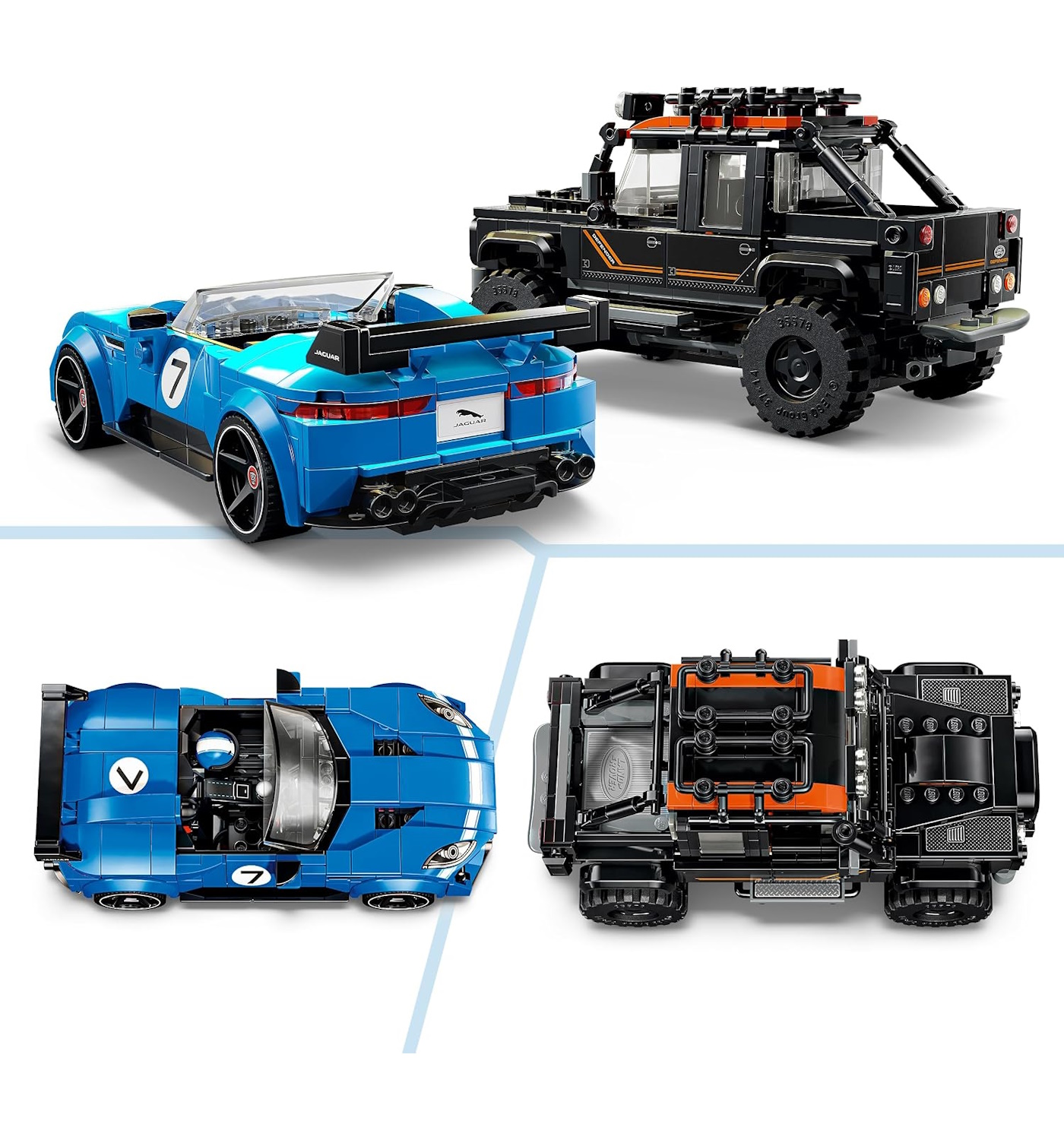 Конструктор LEGO Speed Champions Jaguar и Land Rover 740 дет. - фото 4