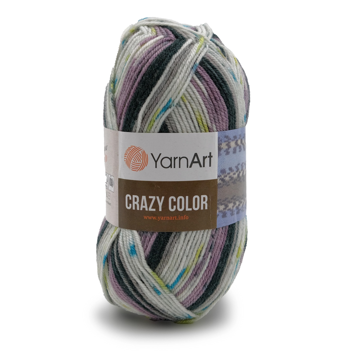Пряжа YarnArt Crazy color мягкая с небольшим ворсом 100 г 260 м 165 секционный 5 мотков - фото 6