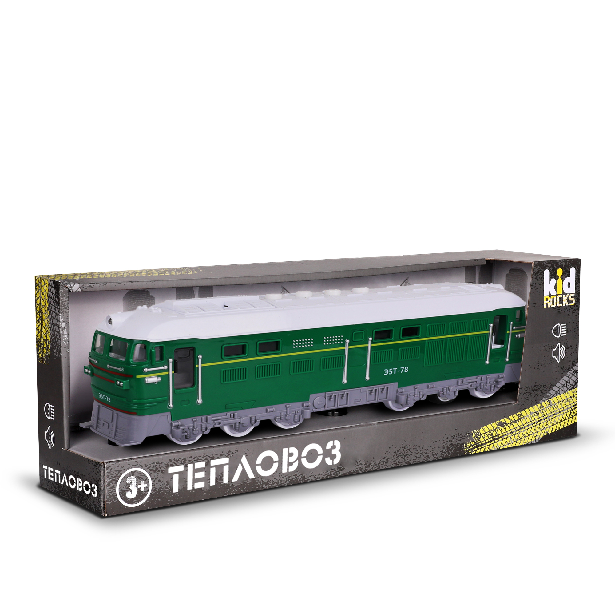 Поезд Kid Rocks Тепловоз со звуком и светом 1:16 AB-2118 - фото 1