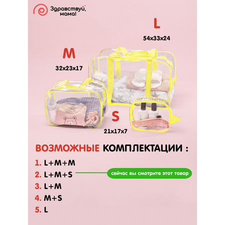 Сумка в роддом Здравствуй мама! Premium Quality 3 шт