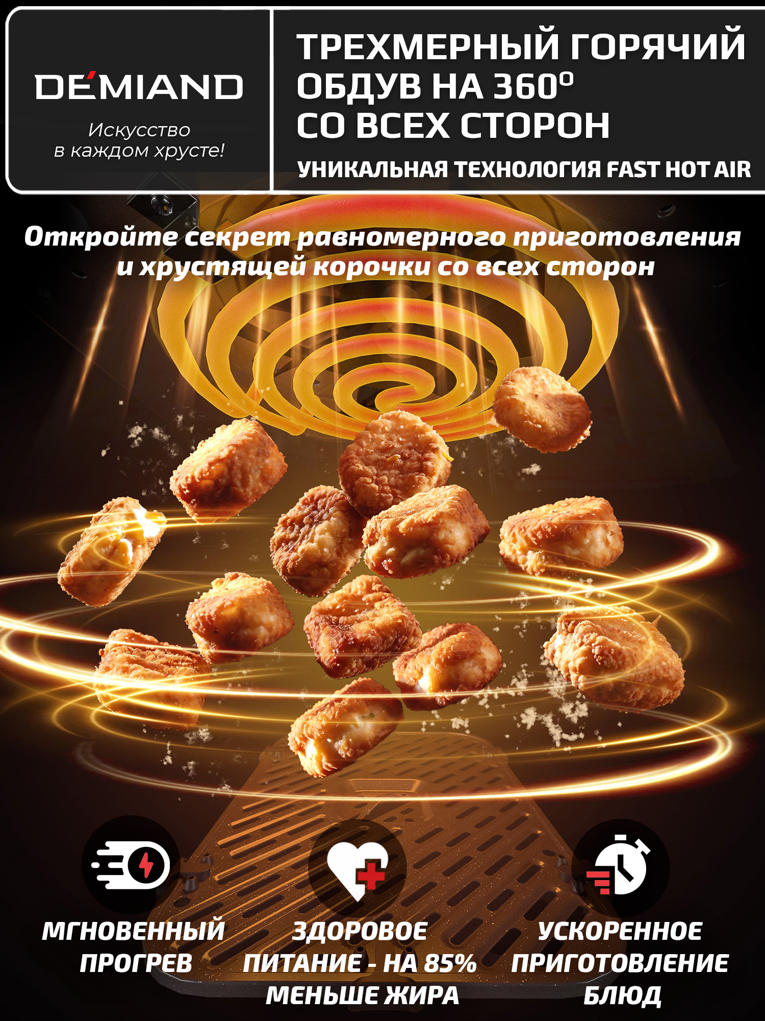 Аэрогриль DEMIAND Duos с Wi-Fi 14 л - фото 6