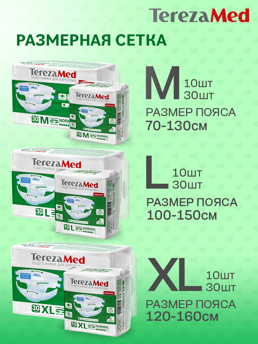 Подгузники для взрослых TerezaMed XL 30 шт. - фото 8