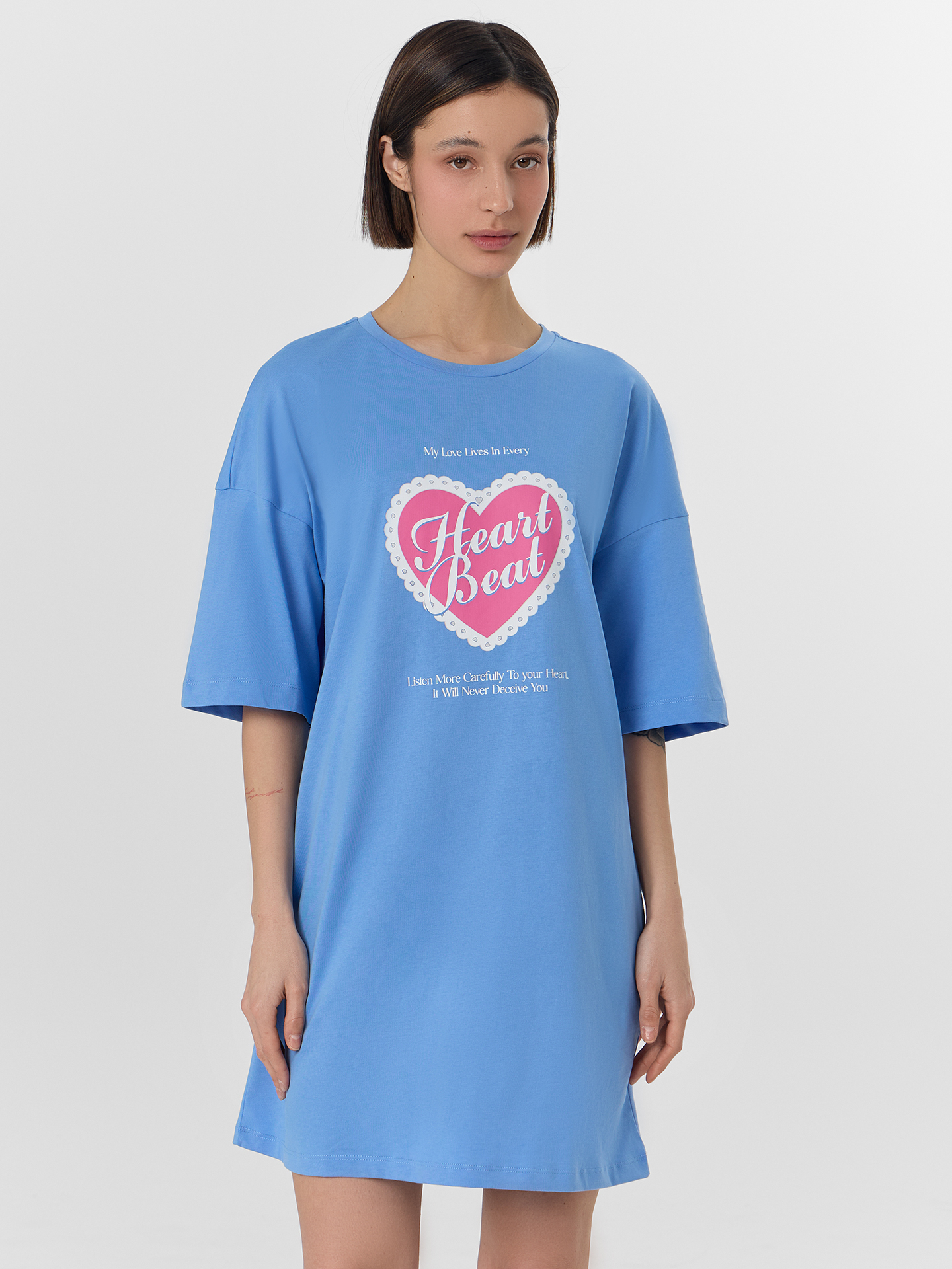 Сорочка ночная Mark Formelle (Марк Формэль) 512079/сине -голубой +печать - фото 3