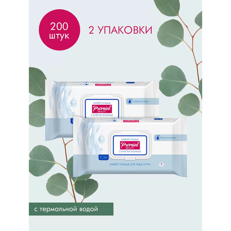 Влажные салфетки PREMIAL 2 упак. 100 шт.