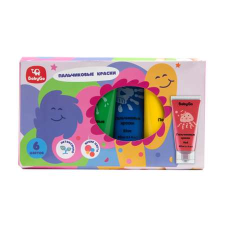 Краски пальчиковые BabyGo 6 цв.