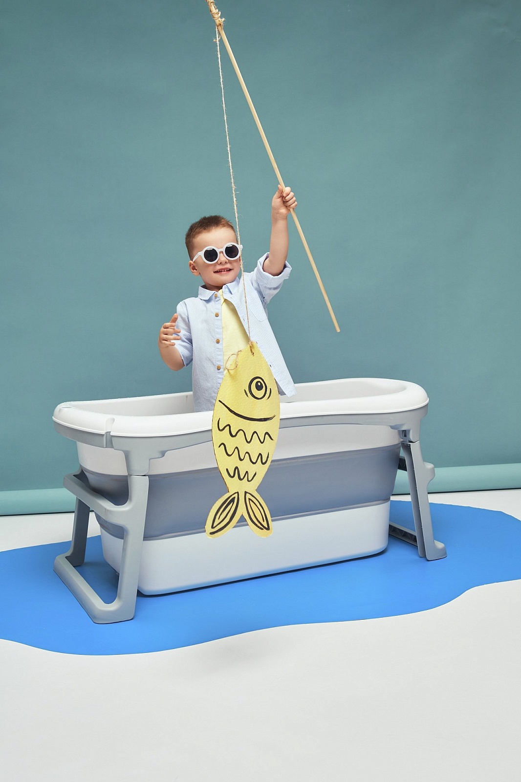 Ванночка Ifam большая белая/серая складная серый - фото 13