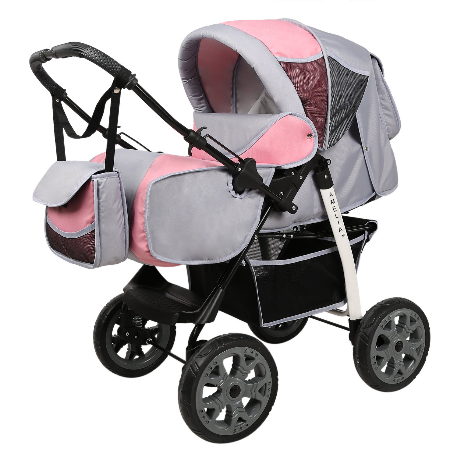 Коляска трансформер alis Amelia розовый - фото 2