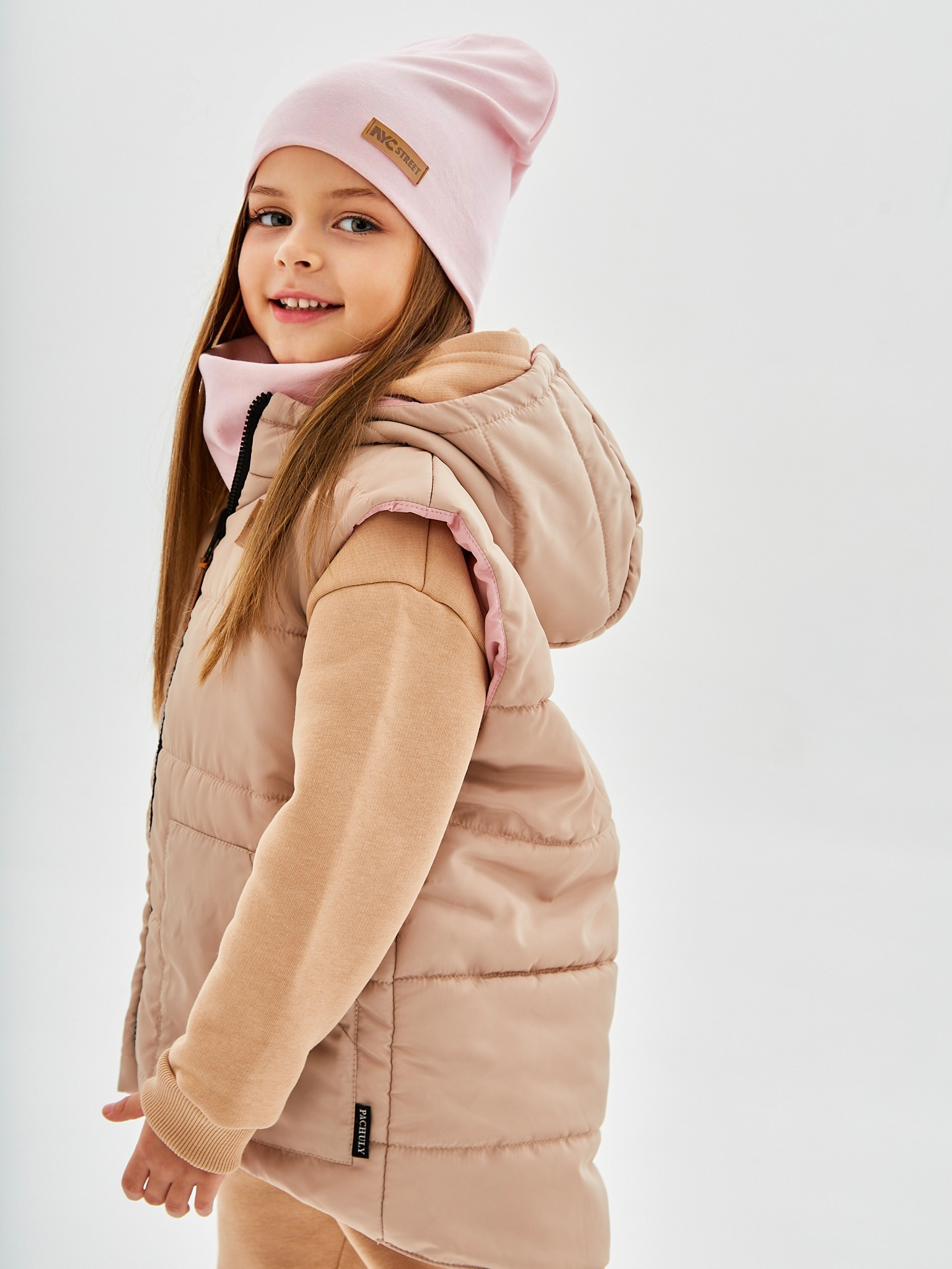 Шапка и снуд NYCkids NYC-H-67-plainG-Lpink - фото 11