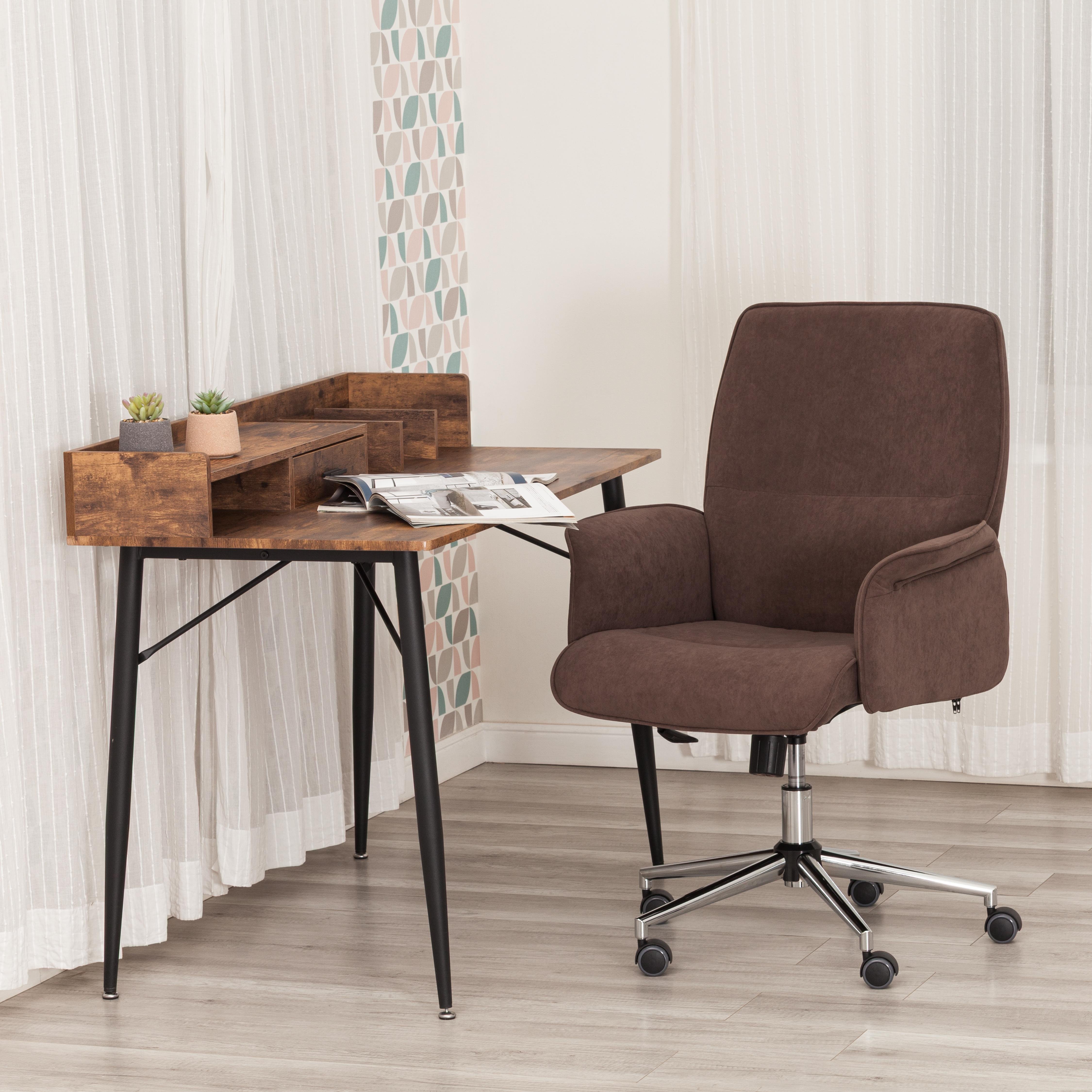 Изображение товара Компьютерное кресло Tetchair Йорк флок коричневое для комфорта и стиля
