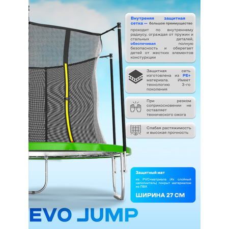 Батут каркасный EVO JUMP EVO jump Батут каркасный EVO JUMP Just Inside 10ft green