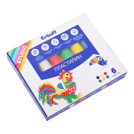 Пластилин Erhaft 6 цв.