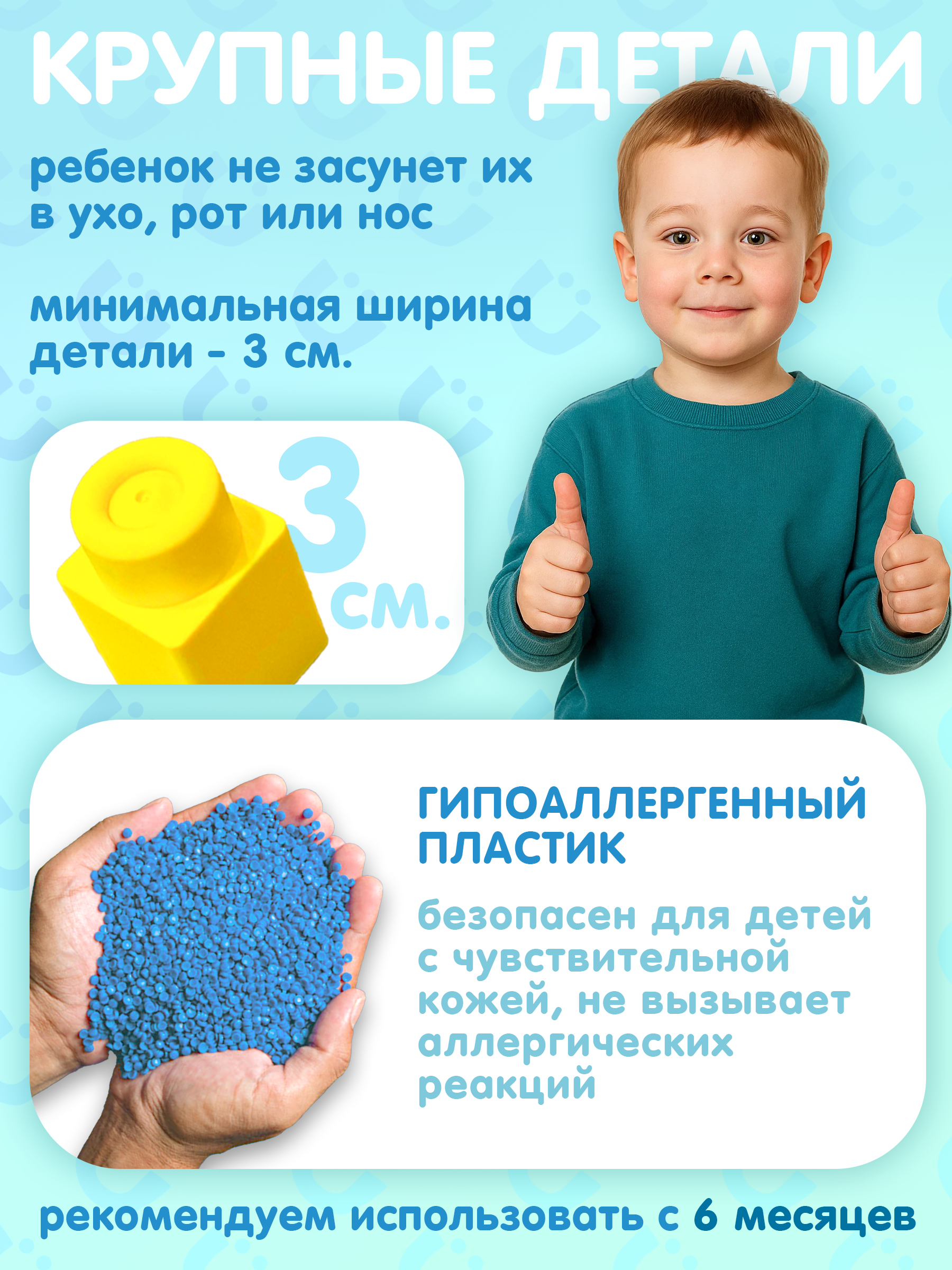 Конструктор BAZUMI крупные детали в рюкзаке мягкий 52 дет. - фото 2