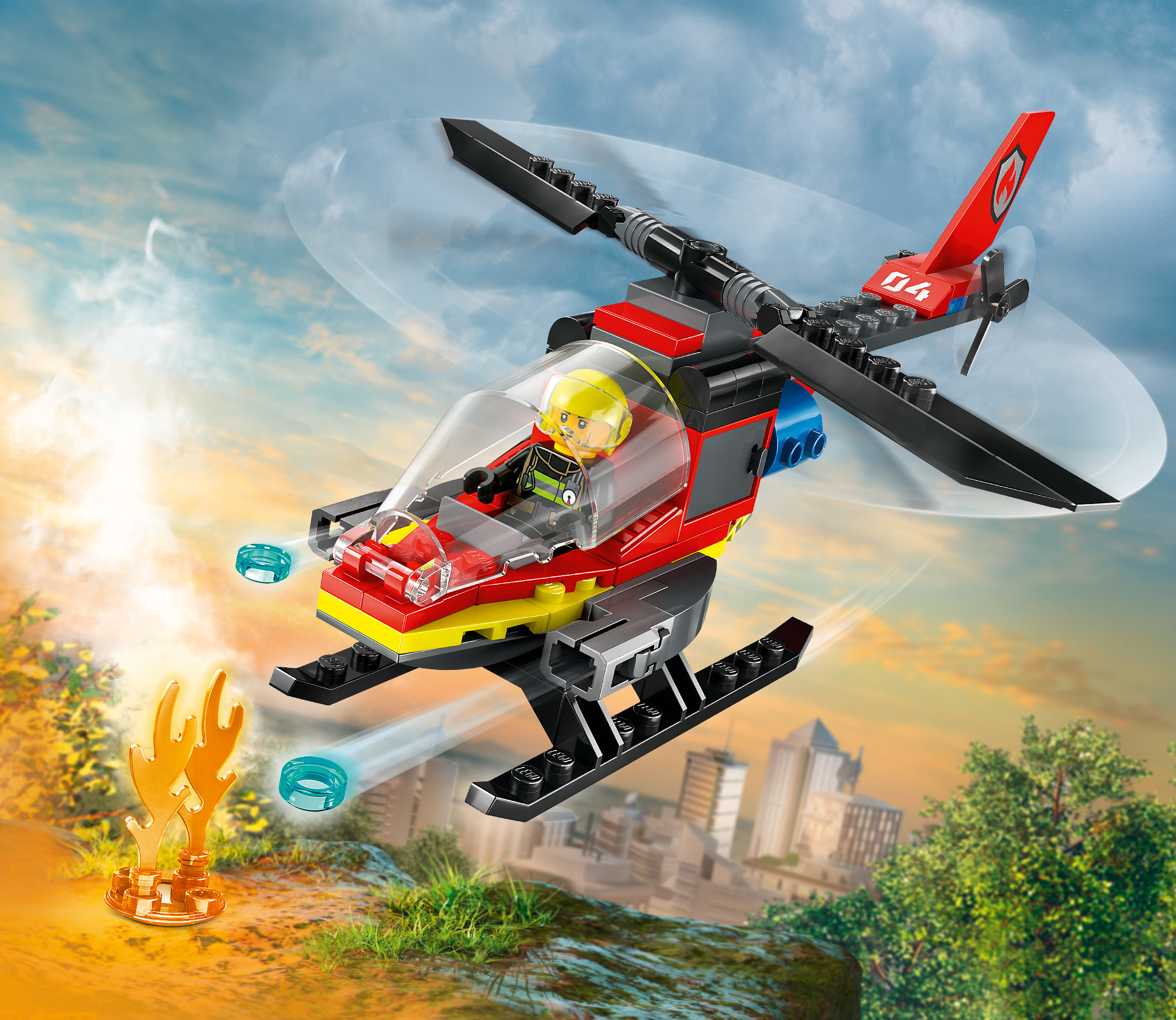 Конструктор LEGO City Пожарно-спасательный вертолет 85 дет. - фото 10