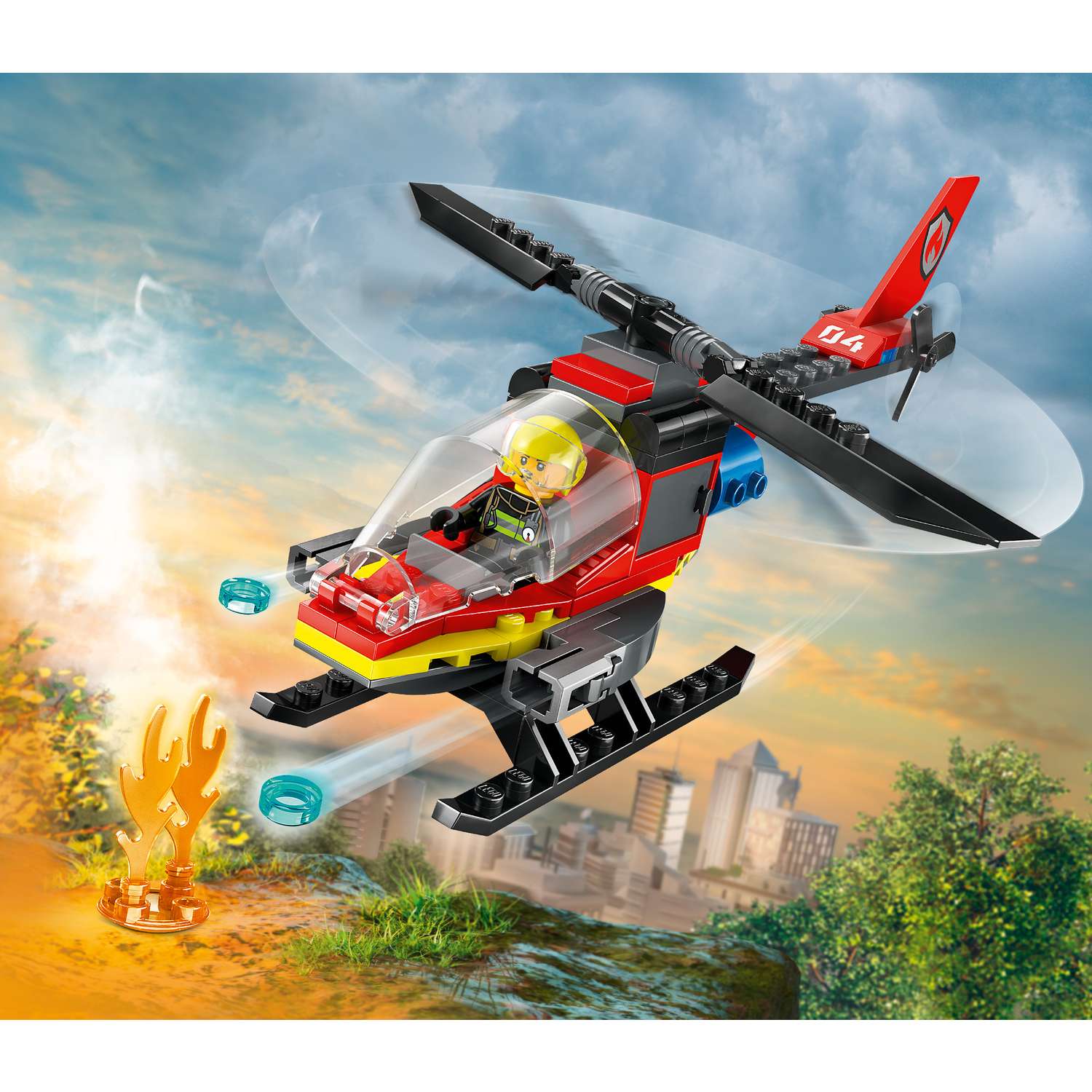 Конструктор LEGO City Пожарно-спасательный вертолет блочный - фото 10