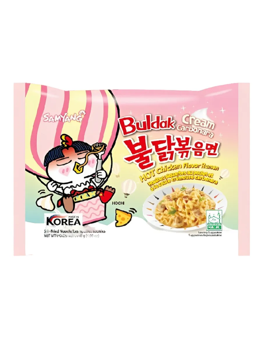 Лапша быстрого приготовления Samyang острая курица и крем-карбонара - фото 3