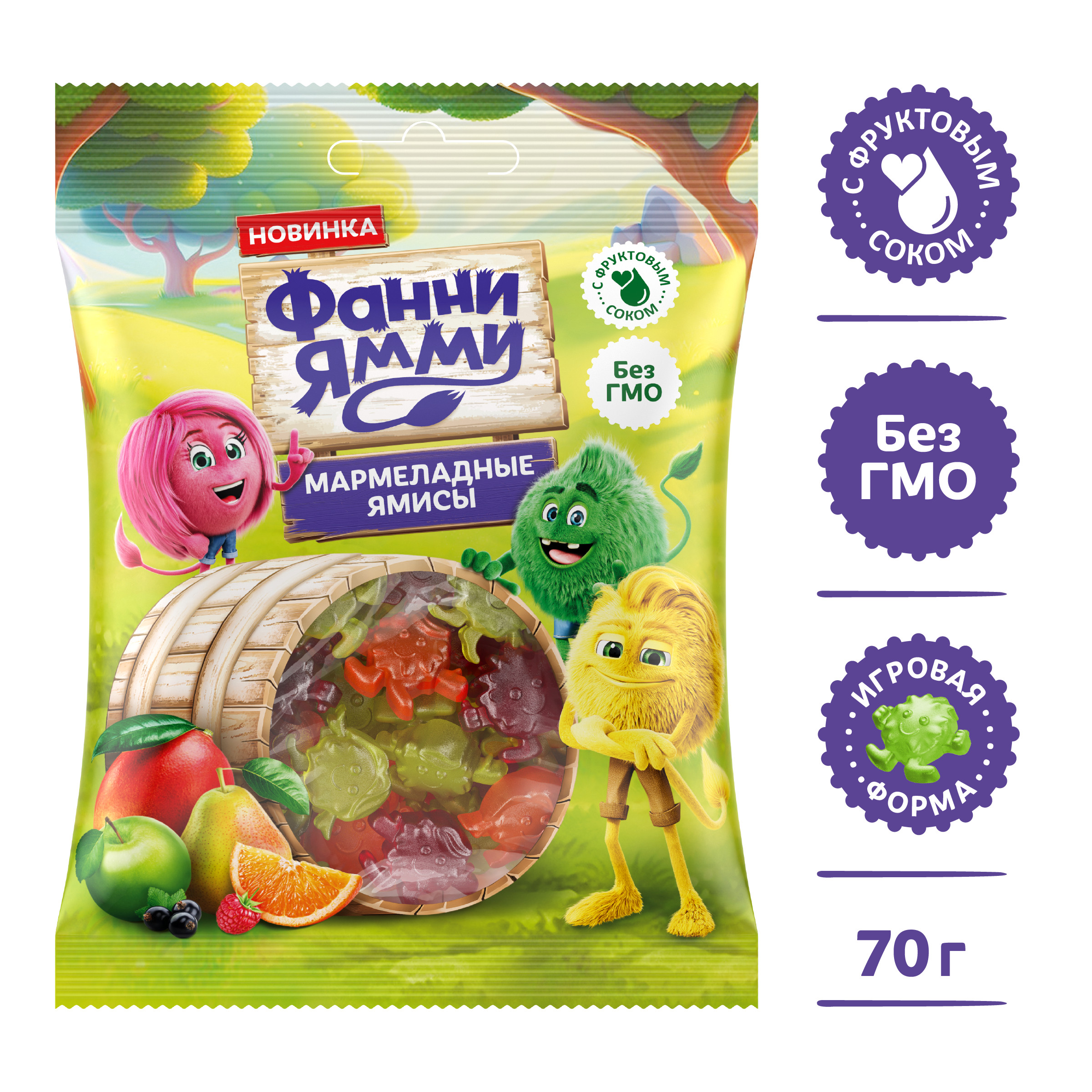 Мармелад Ямисы Фанни Ямми Фруктовое ассорти, 70г - фото 3
