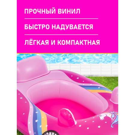 Надувная детская лодочка Jilong Машинка 86х60 см розовый