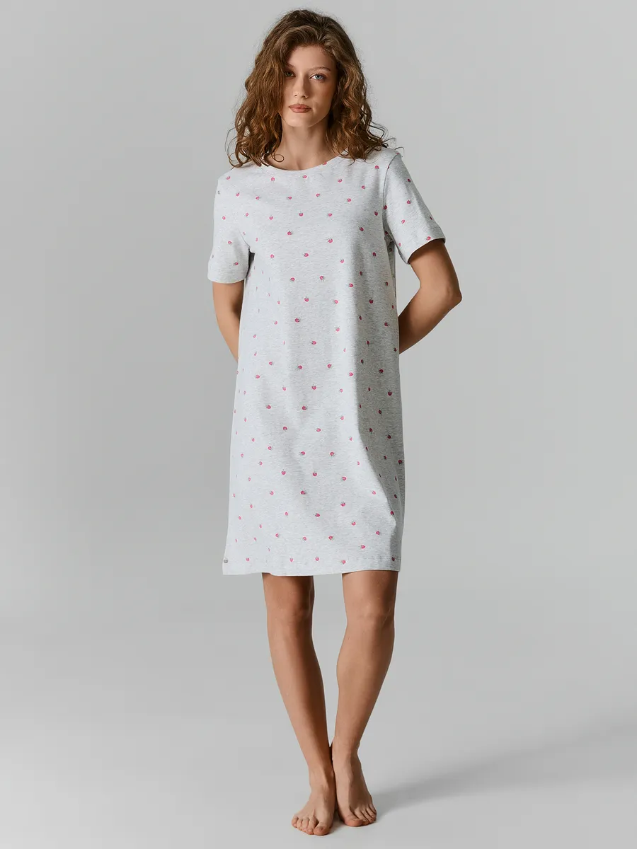 Сорочка ночная Mark Formelle (Марк Формэль) 572346/малина на св.сером меланже - фото 1