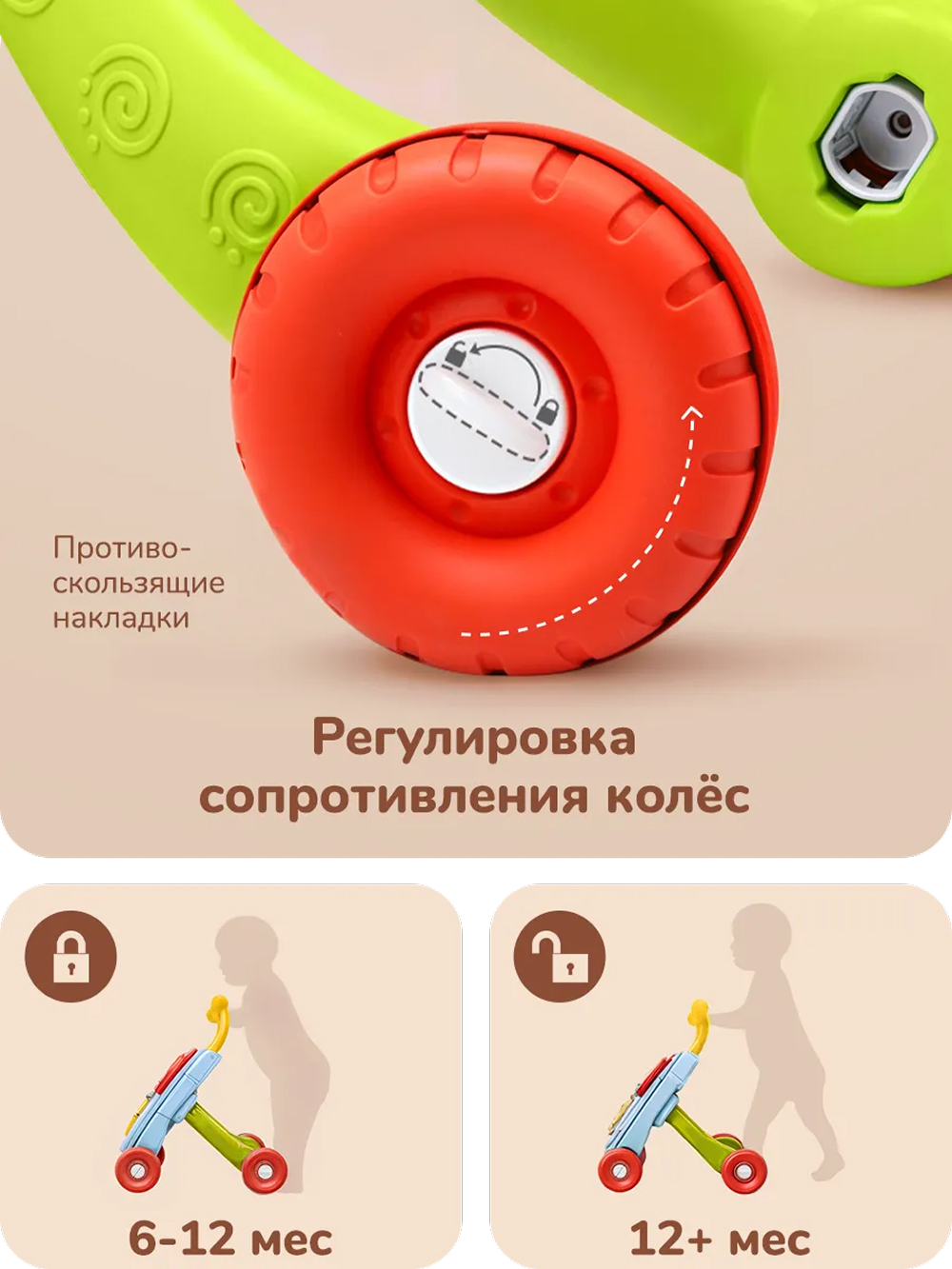 Ходунки Play okay с ручкой - фото 6