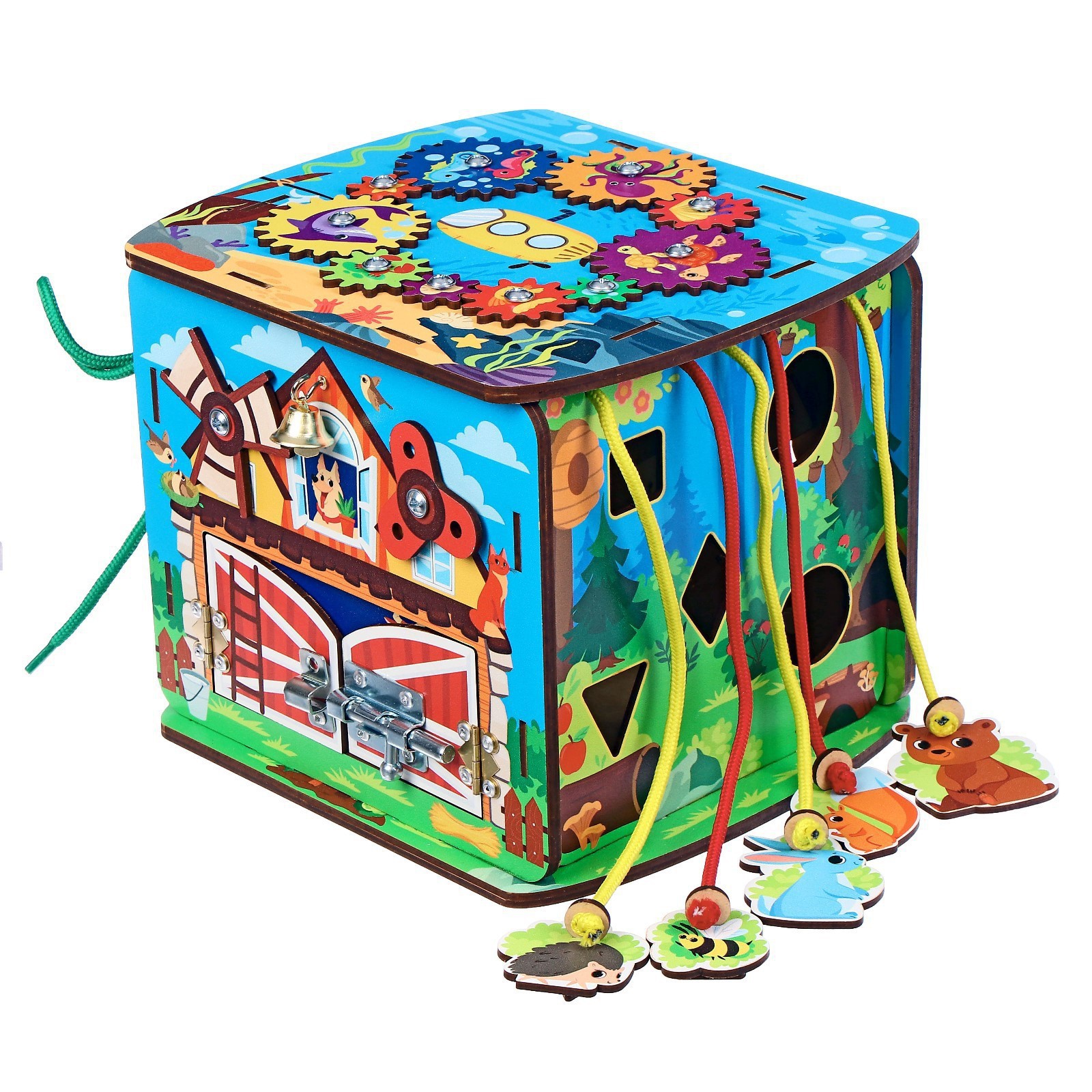 Игрушка Лесная мастерская бизиборд Играем со зверятами - фото 4