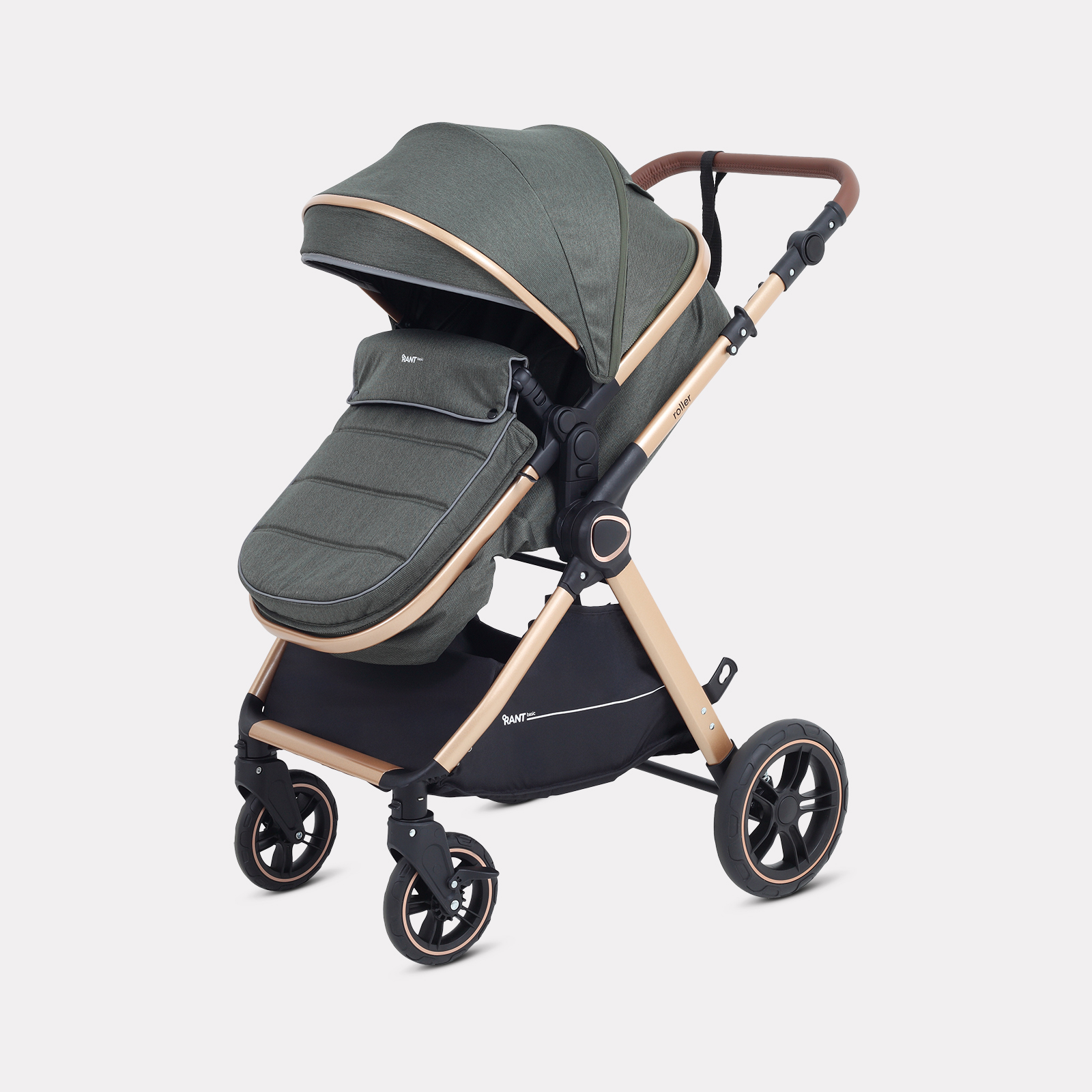 Коляска трансформер Rant Basic Roller Gold 2в1, olive зеленый - фото 7
