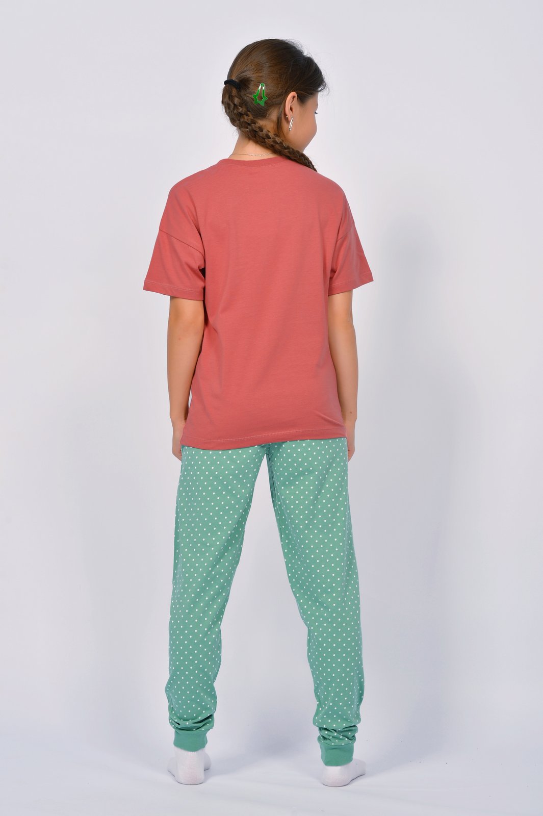 Пижама Lets Go 91277_каштановый/оливковый - фото 5