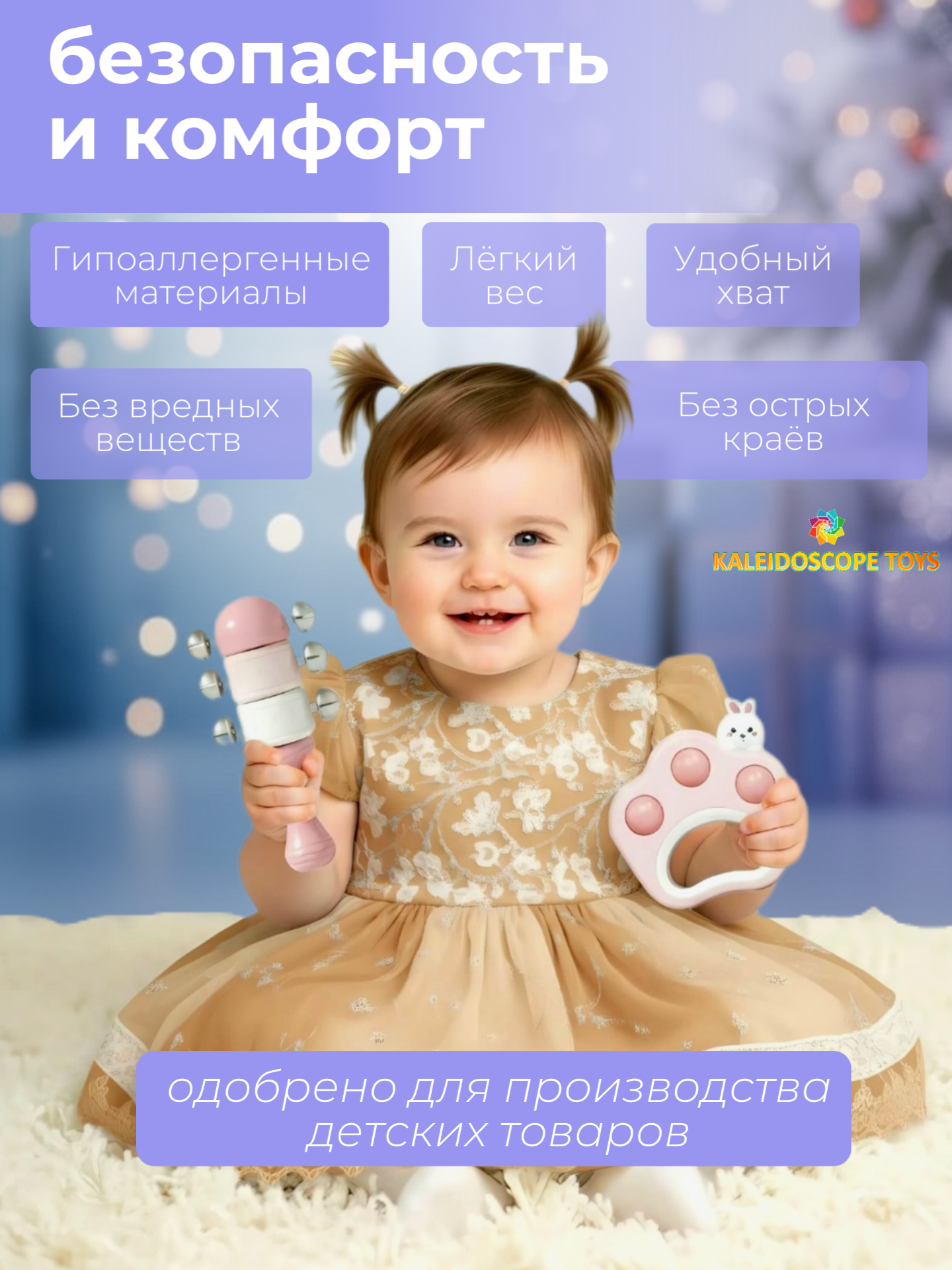 Игрушка Kaleidoscope toys погремушка для девочек 7шт. - фото 6