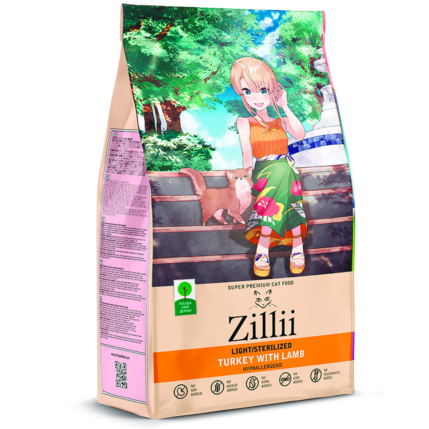 Корм для кошек Zilli 0.4кг Light Sterilized Cat с избыточным весом и стерилизованных индейка-ягненок - фото 1