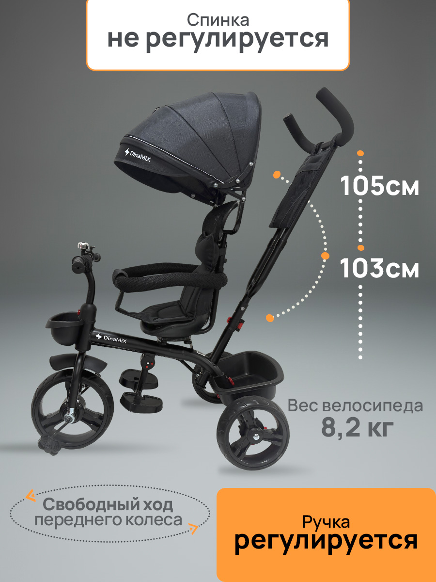 Трехколесный велосипед DinaMiX 10 дюймов - фото 3
