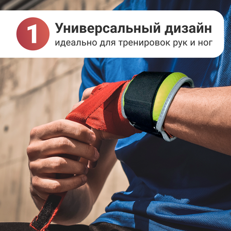 Утяжелители ZDK светоотражающие 2кг 2шт по 1кг зеленые
