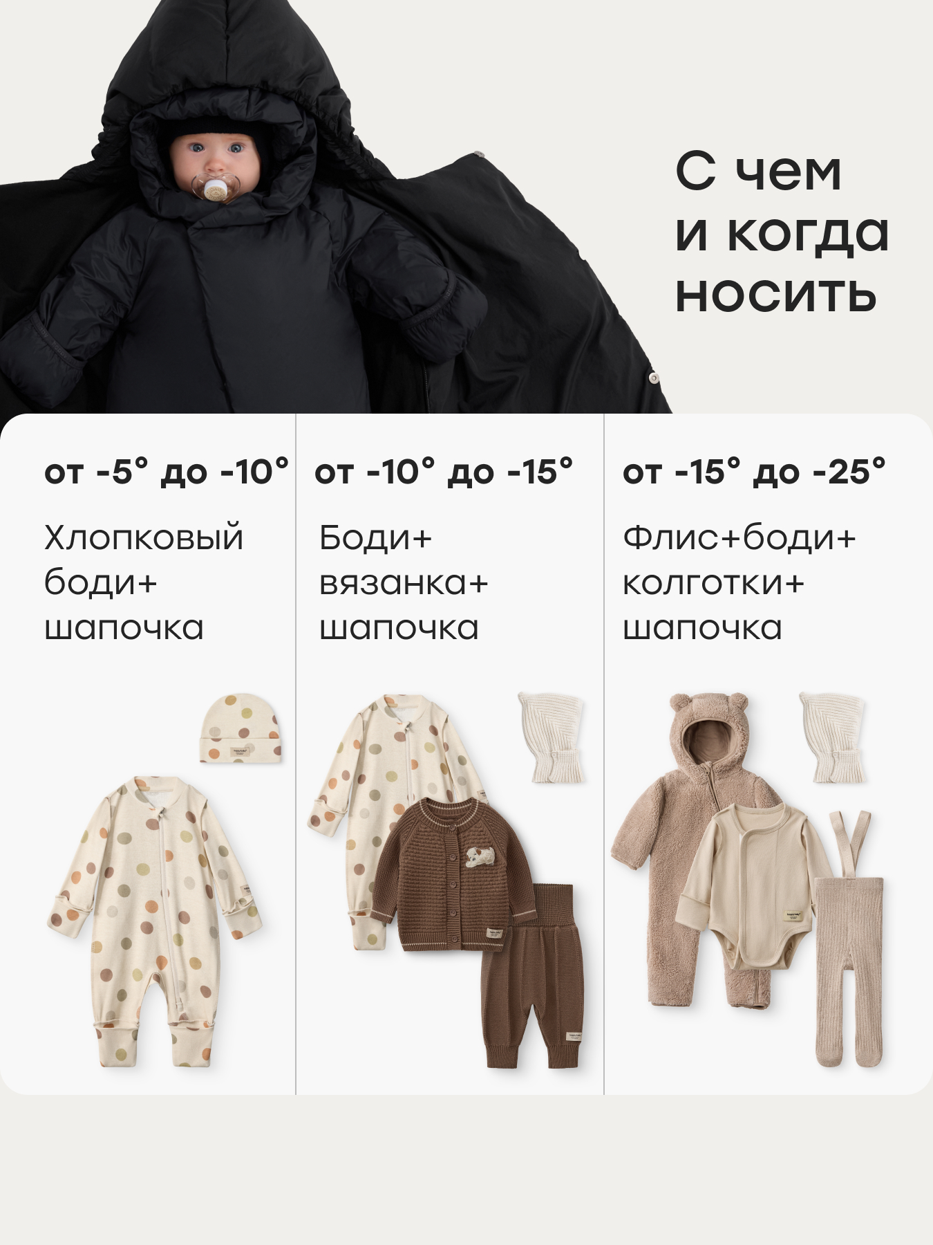 Конверт в коляску Happy Baby для новорожденных черный - фото 5