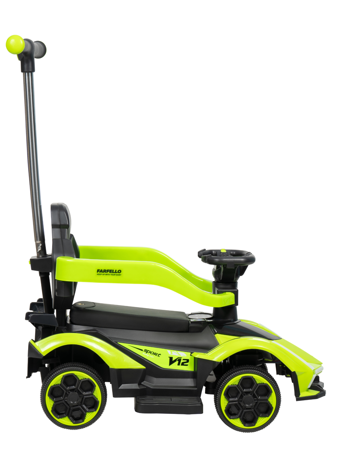 Каталка Farfello K256 с ручкой зеленый - фото 9