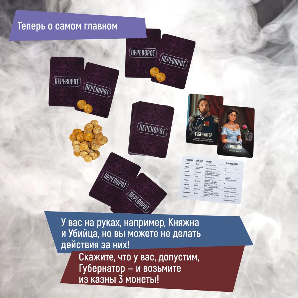 Настольная игра Сквирл Переворот Coup - фото 8