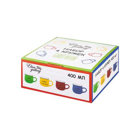 Набор кружек Elan Gallery 400 мл 4 шт.