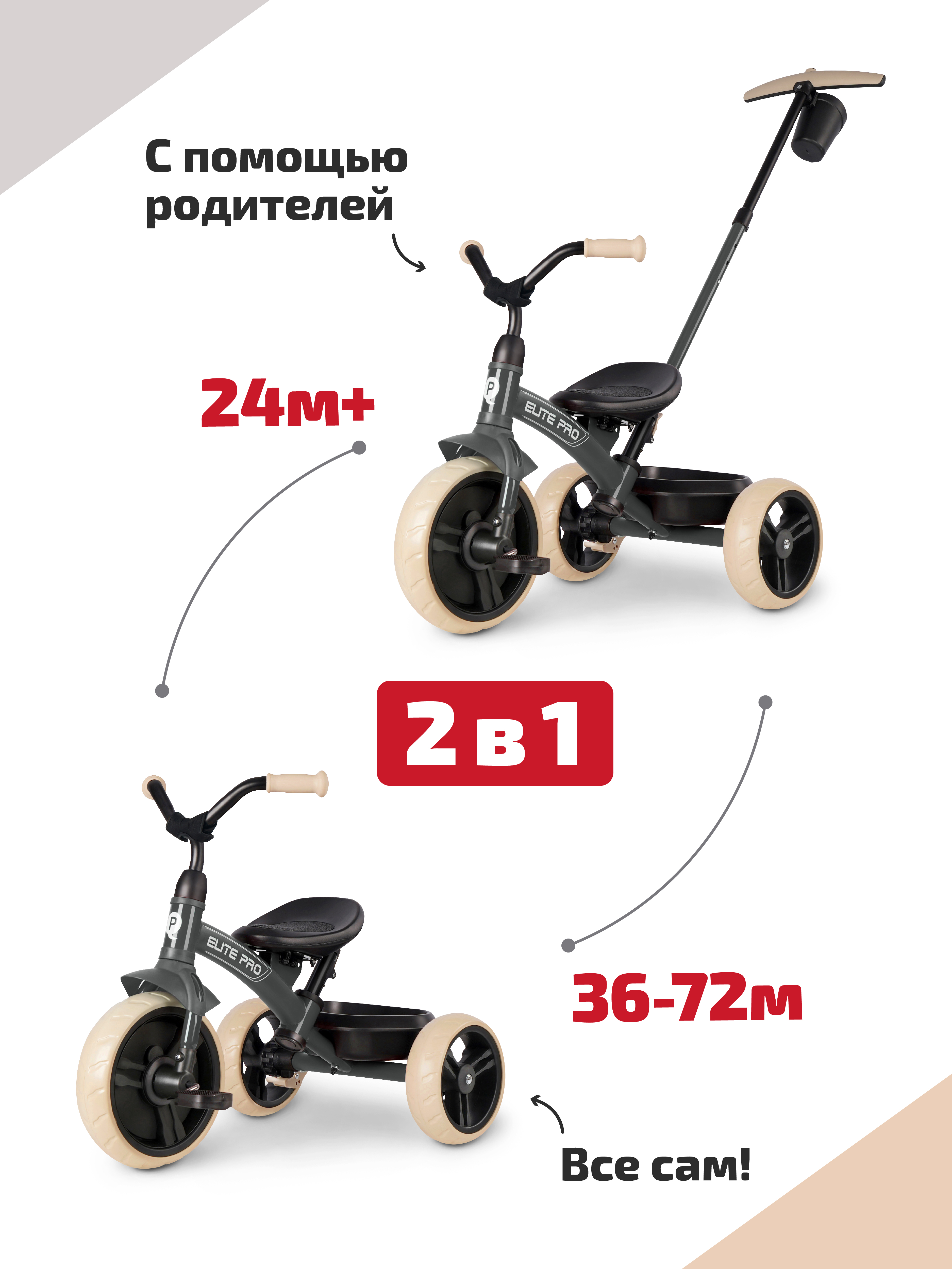 Трехколесный велосипед QPLAY 10 дюймов - фото 2