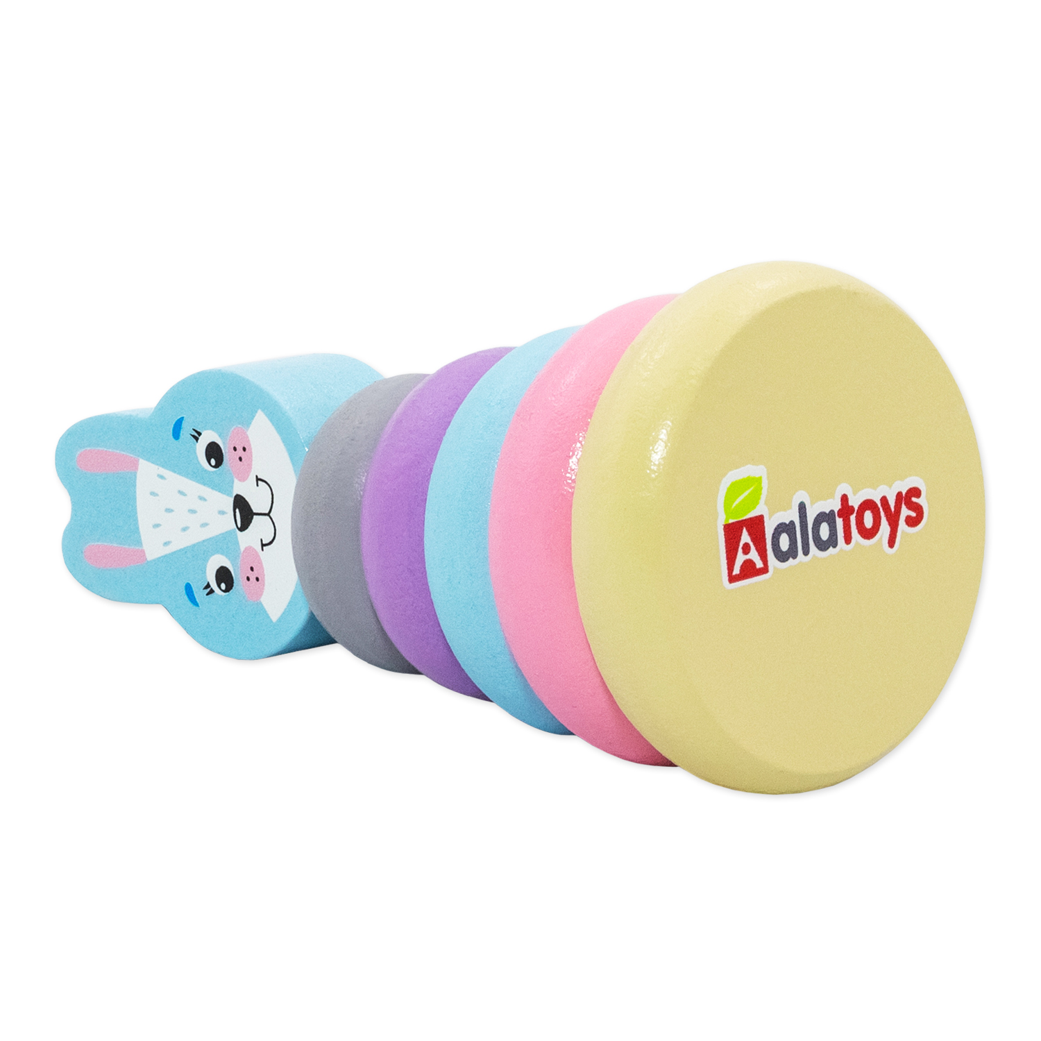 Игрушка Alatoys пирамидка маленькая Зайчик для малышей - фото 5