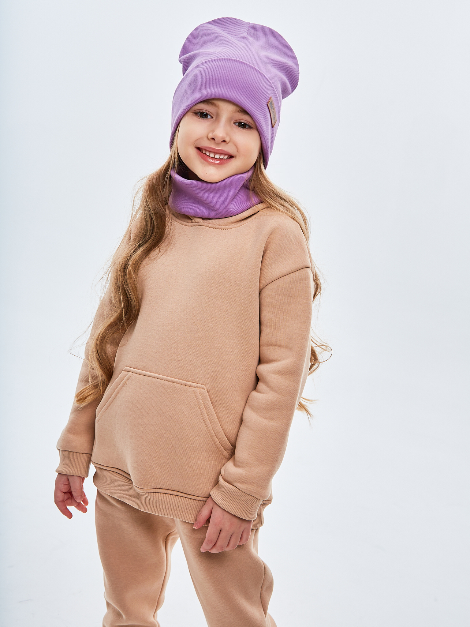 Шапка и снуд NYCkids NYC-H-70-KashOtvG-Lilac - фото 10
