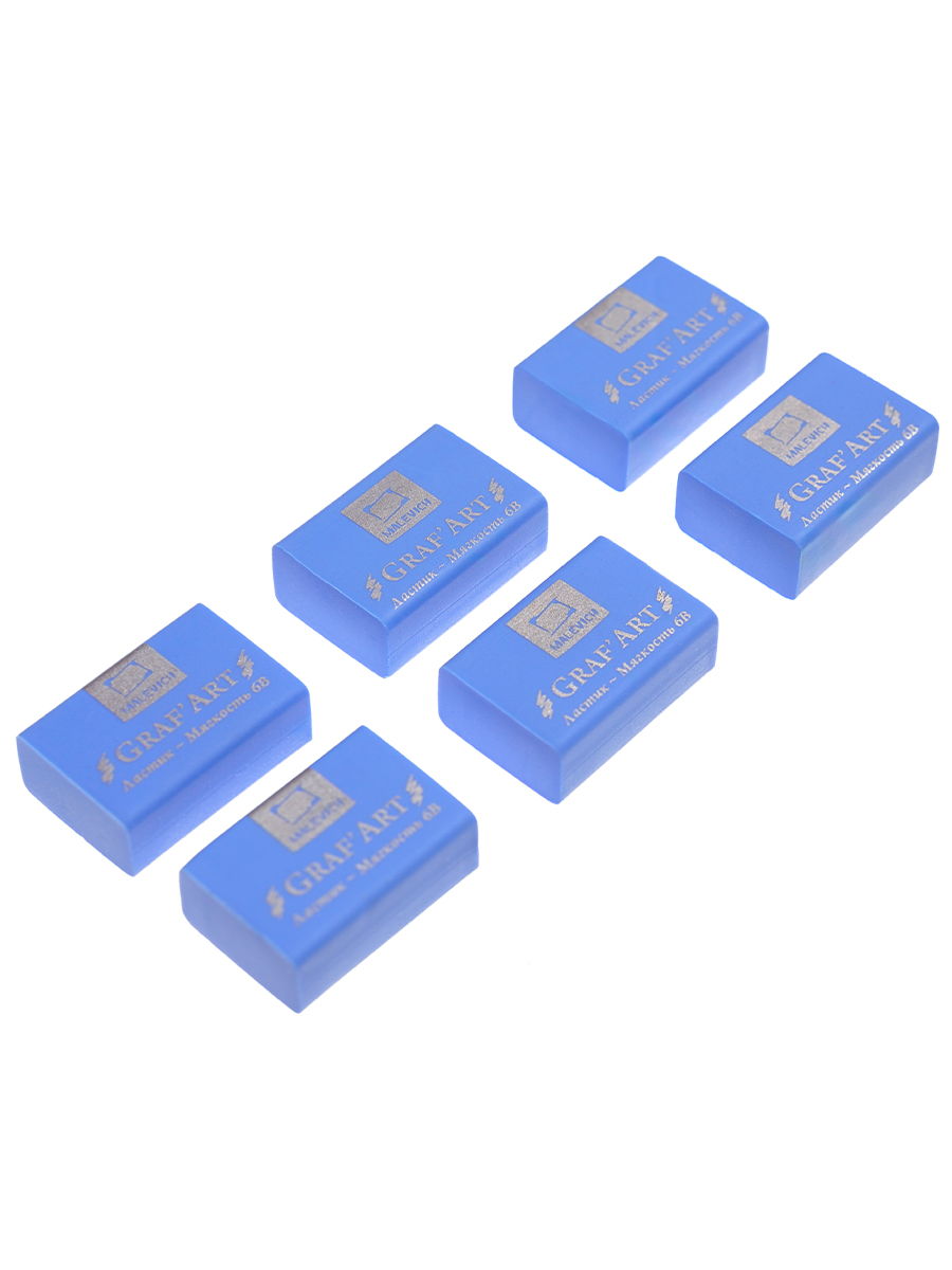 Ластик Малевичъ Пастельный Голубой 6 шт. - фото 5