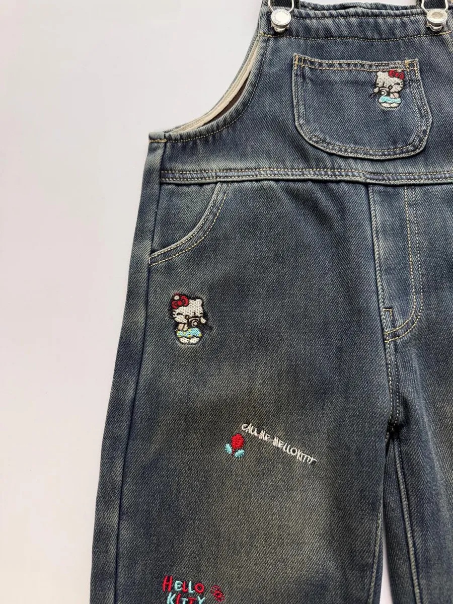 Полукомбинезон iUkoworld Джинсовый полукомбинезон детский утепленный - фото 2