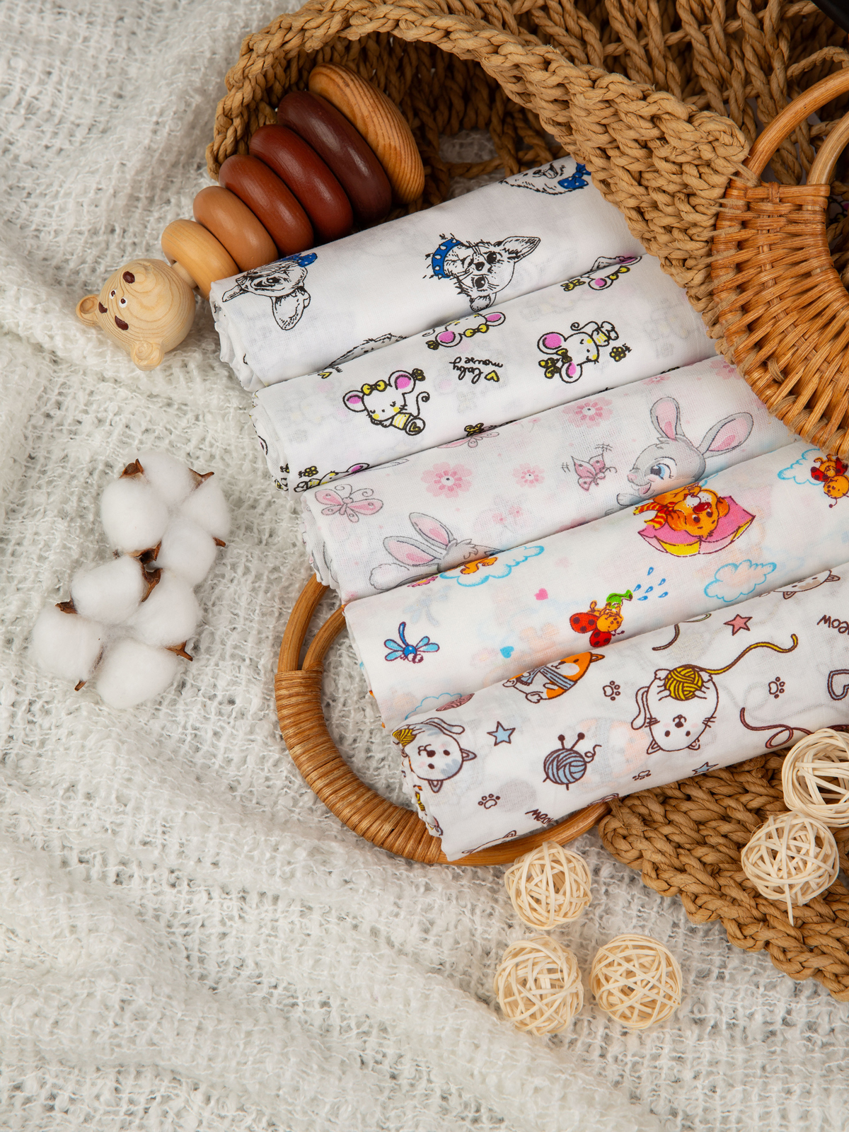 Пелёнка Чудо-Чадо Ассорти ситец 90х120 см 5 шт. - фото 21